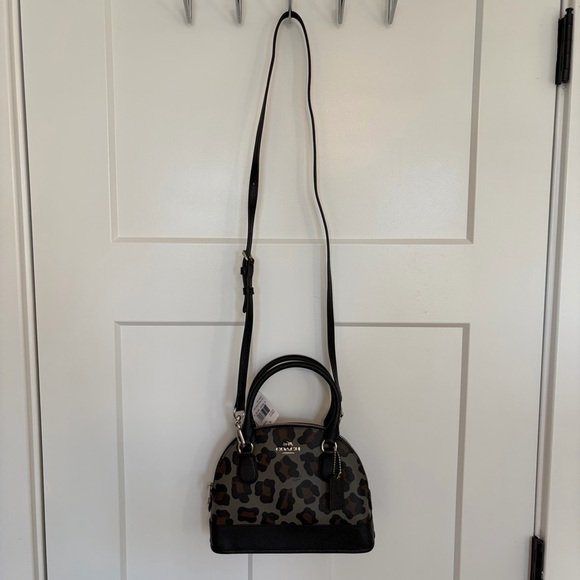 Coach NWT Mini Cora Ocelot Crossbody Dome PVC Satchel - Picture 7 of 11